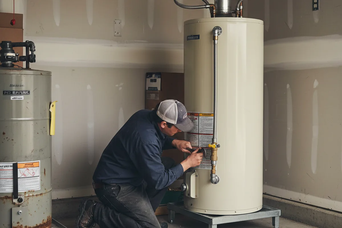 Water heater and shutoff valve replacement in Hampton
